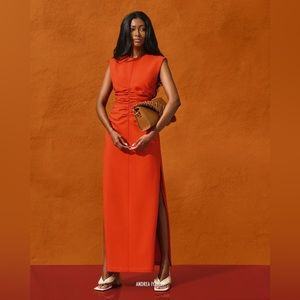Andrea Iyamah Niro Dress - burnt orange